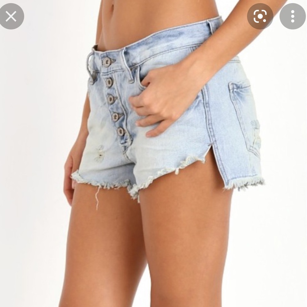 Free People Ripped Denim Shorts
